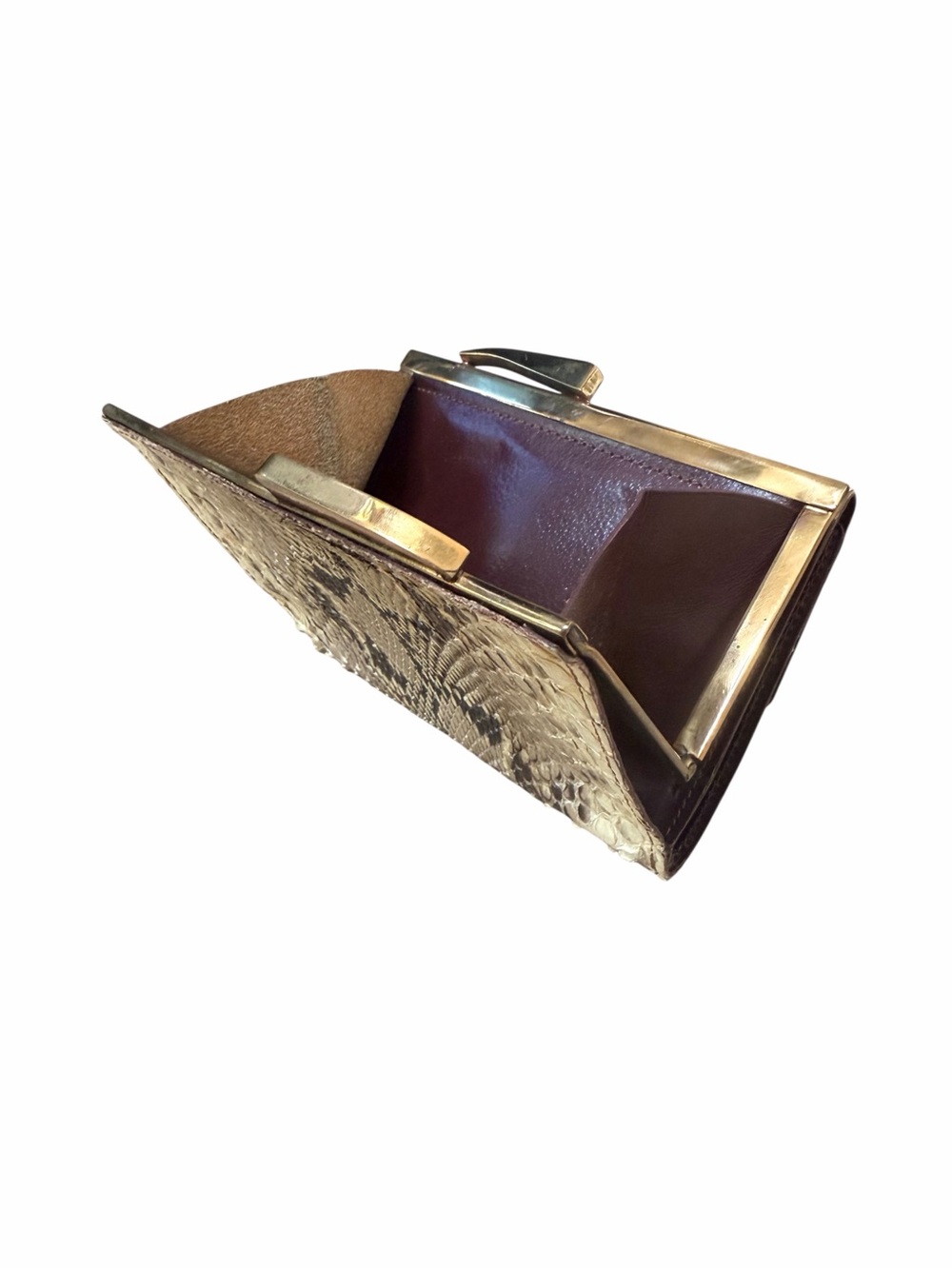VINTAGE RARE T.M.H PYTHON & LEATHER HISTORIC WALLET. - Picture 4 of 9